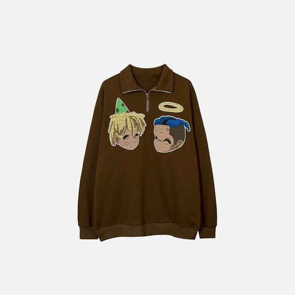 Squad Print Sweatshirt alternatif görünüm
