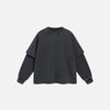 Front view of the black Twin Layered Comfort T-shirt in a gray background
