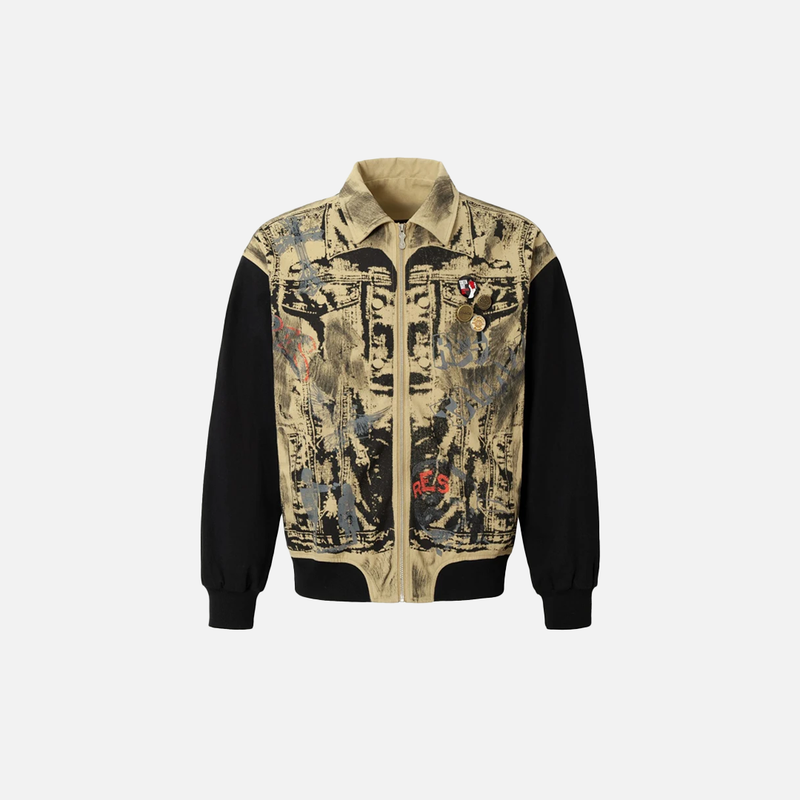 Metro Flexible Graphic Mosaic Denim Jacket