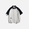 Mixed Panel Street Oversize Short Shirt