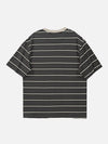 Washed-Out Line-Pattern T-Shirt