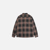 Stitch-Accent Plaid Woven Top