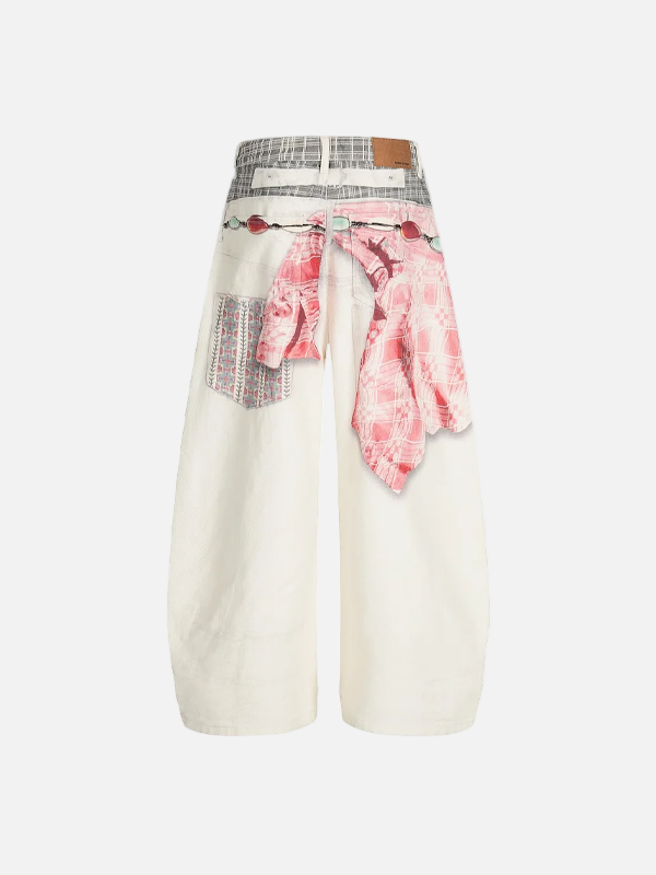Versatile High Street With Scarf Bell Leg Denim alternatif görünüm
