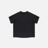 Front view of the black Loose Retro Washed T-shirt in a gray background