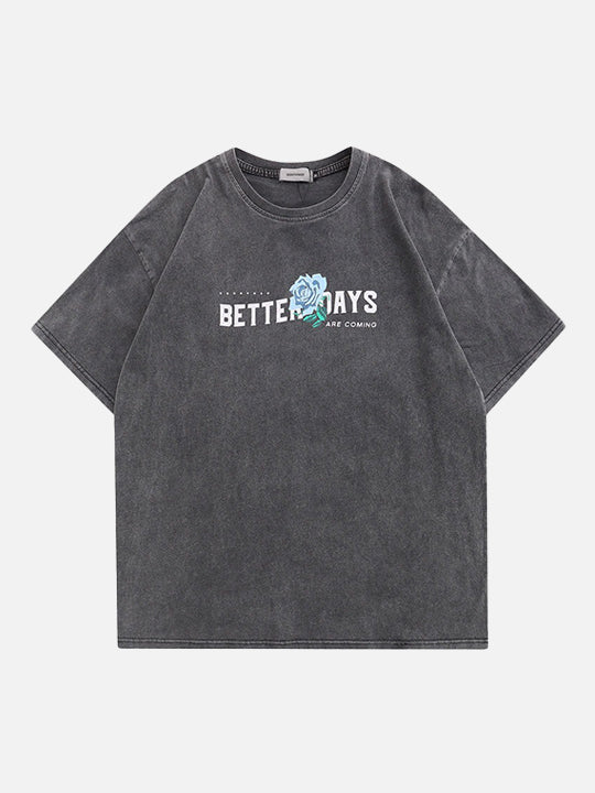 Better Days Acid-Rinsed Boxy-Fit T-Shirt alternatif görünüm