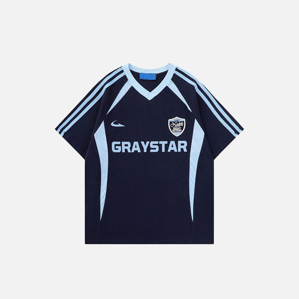 Circa-2000 Letter Designed Print Spliced T-Shirt
