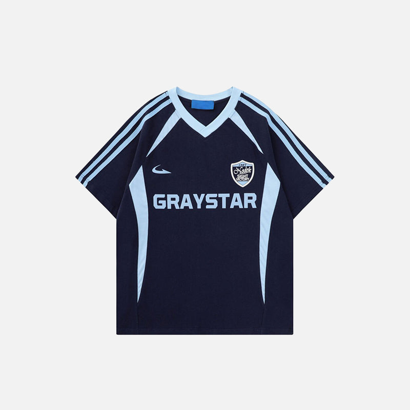 Circa-2000 Letter Designed Print Spliced T-Shirt