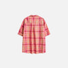 Womens Plaid Easy Short Sleeve Top