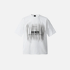 Block-Style Drop-Shoulder Print Illustrated Noir-Edge T-Shirt