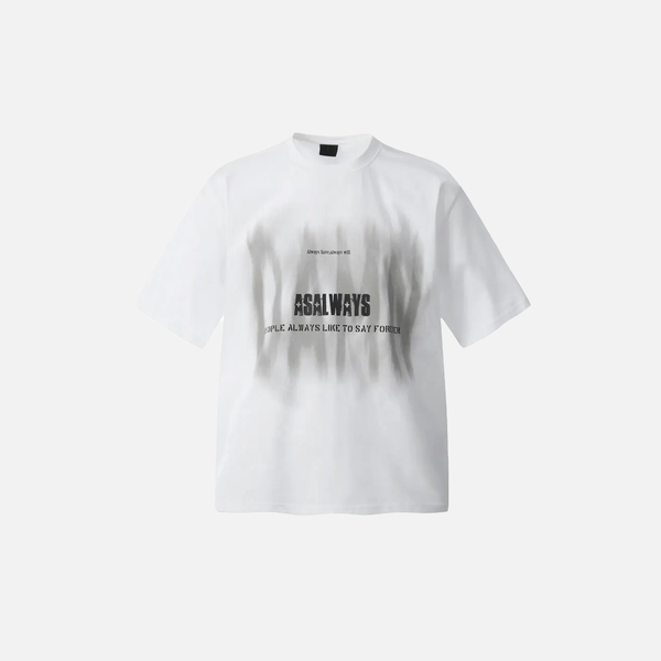 Block-Style Drop-Shoulder Print Illustrated Noir-Edge T-Shirt alternatif görünüm