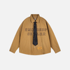 Tie-Neck Embroidered Plaid Heritage Shirt