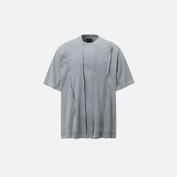 City-Block Torn-Vibe Fragment Ripped Mono-Color Color T-Shirt