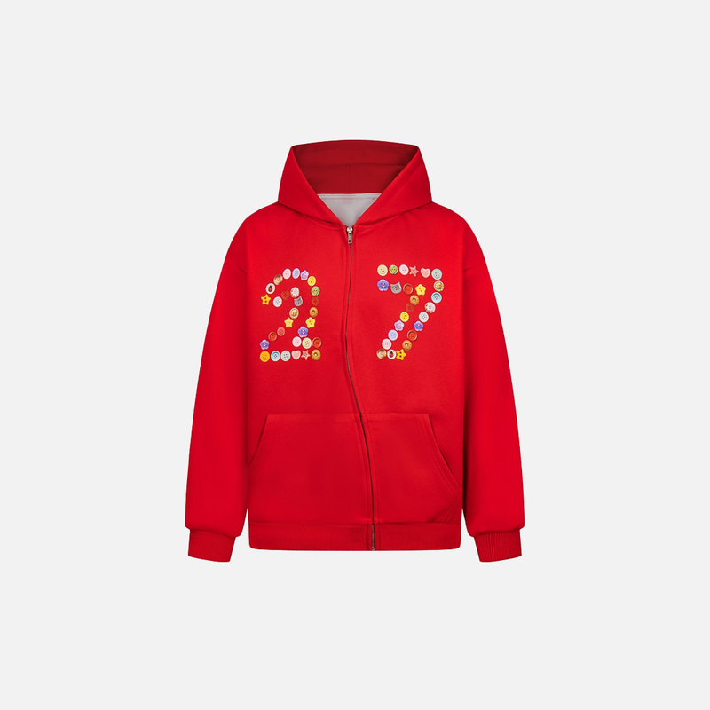 Air Button Zip Hood Sweatshirt