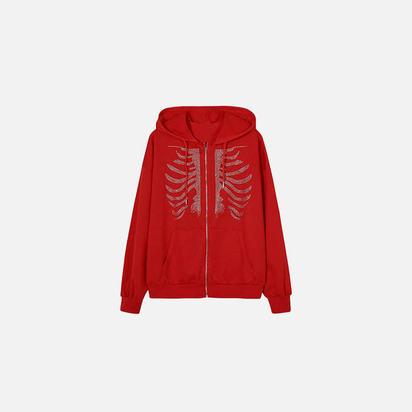2000s Bone Chill Zip-Up Sweatshirt alternatif görünüm