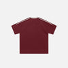 Laid-Back Side Line-Pattern Embroidery T-Shirt