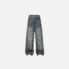 Front view of the blue Cargo Tech Pants in a gray background