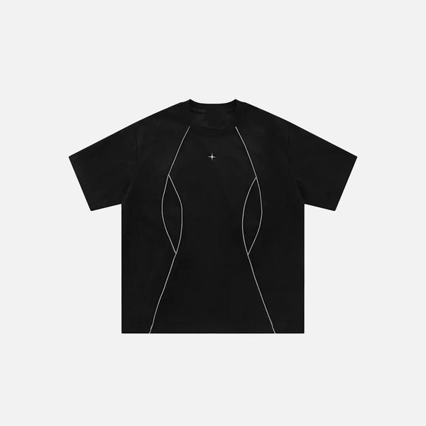 Block-Color Stripes Easy-Fit T-Shirt alternatif görünüm