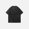 Urban-Edge Hip Hop Acid-Rinsed Black Stone T-Shirt