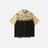 Tie-Dye Distressed Short Sleeve Woven Top