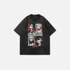 Urban-Edge Hip Hop Acid-Rinsed Black Stone T-Shirt