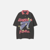 Essential Colorful Cartoon Letter Print Sport-Collar T-Shirt