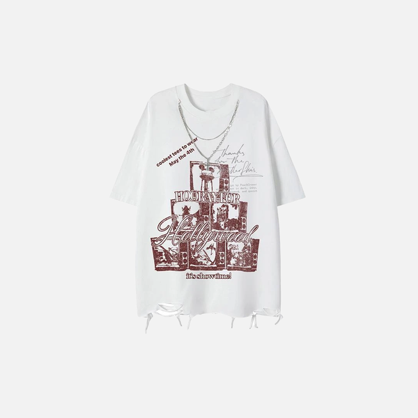 Dark-Craft Polished Ripped O-Neck Short-Sleeved T-Shirt alternatif görünüm