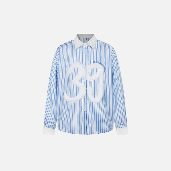 Stitch-Accent Stripe Long Sleeve Top alternatif görünüm