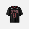 Ventilated V-Neck Collar Mesh Illustrated Illustrated T-Shirt