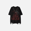 Dark-Craft Polished Ripped O-Neck Short-Sleeved T-Shirt