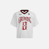 Ventilated V-Neck Collar Mesh Illustrated Illustrated T-Shirt
