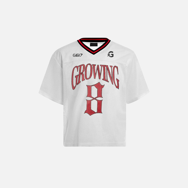 Ventilated V-Neck Collar Mesh Illustrated Illustrated T-Shirt