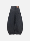 Faded Pintuck Bell Leg Banana Denim