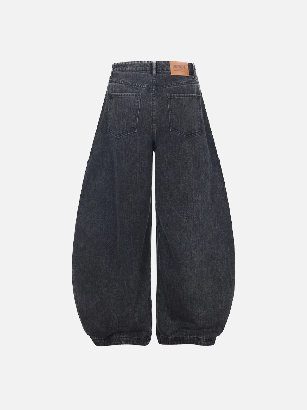 Faded Pintuck Bell Leg Banana Denim alternatif görünüm