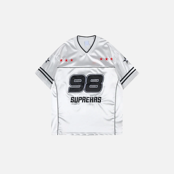 Current Street-Culture Celestial Mosaic Jersey Checkered-Flag T-Shirt alternatif görünüm
