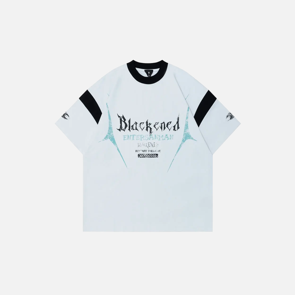 Warm Visual Patterned V-Neck Cotton Fast-Lane T-Shirt