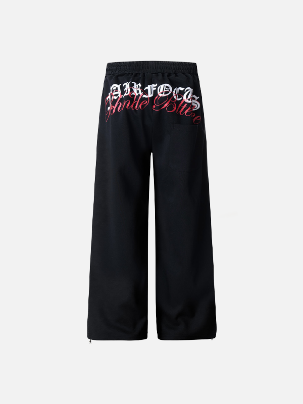 Wide Leg Gotik Baskılı Jogger alternatif görünüm