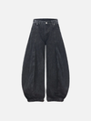 Faded Pintuck Bell Leg Banana Denim