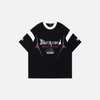 Warm Visual Patterned V-Neck Cotton Fast-Lane T-Shirt