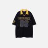 Starry Thread-Work Turn Down Collar Hip Hop Weekend T-Shirt