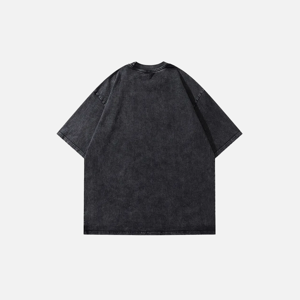 Turn-Of-Era Black Acid-Rinsed Doberman Print Print T-Shirt alternatif görünüm