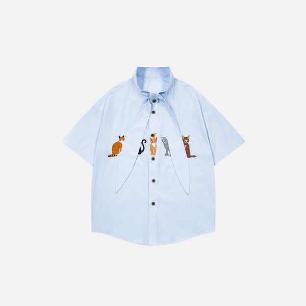 Kitty Stripe Cool Short Sleeve Top alternatif görünüm