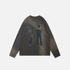 Front view of the grey Y2K Whispers In The Night T-shirt in a gray background