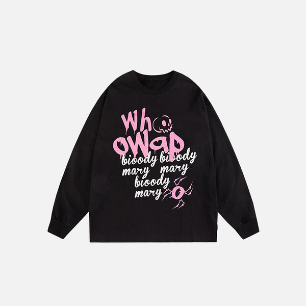 Rose Skull Slogan Sweatshirt