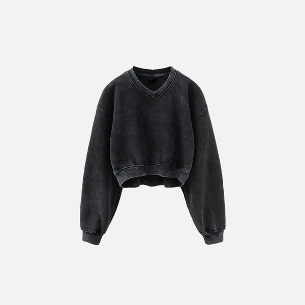 Cropped Fleece Women's Sweatshirt alternatif görünüm