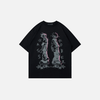 Grit-Style Rising-Sun Manga-Art Cartoon Artwork Cotton T-Shirt