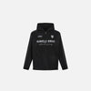 Front view of the black Swager Vibe Zip-Up Hoodie in a gray background 
