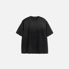 Front view of the black Vintage Washed Short Sleeve T-shirt in a gray background