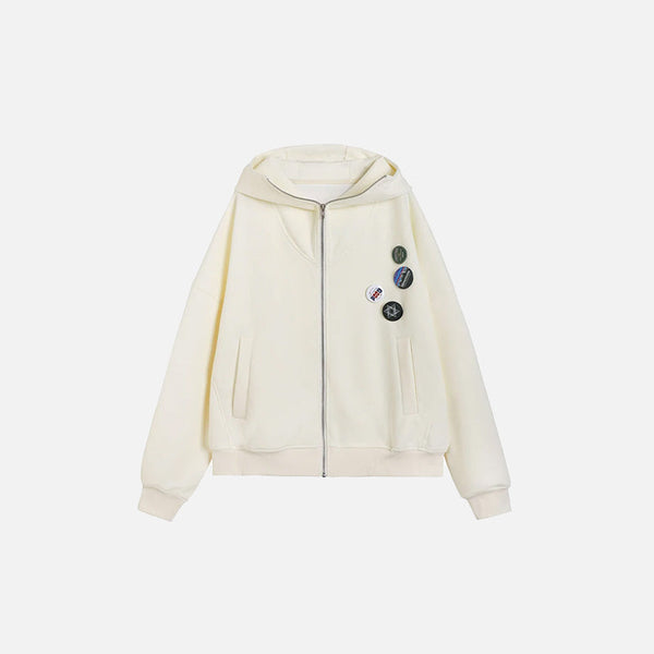 Relaxed Sports Zip-Up Sweatshirt alternatif görünüm