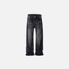 Front view of the black Vintage Relaxed Fit Denim Jeans in a gray background