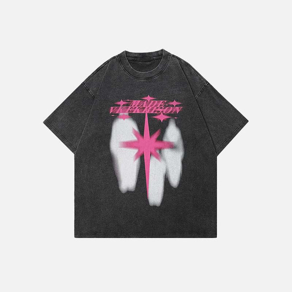 Wide-Body Shadow Designed Cotton T-Shirt